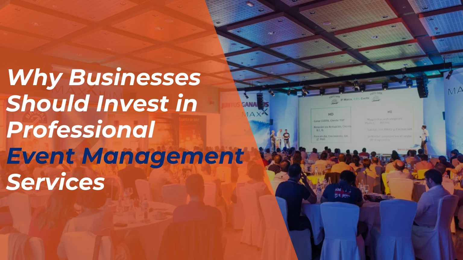 Corporate event management team planning a business conference